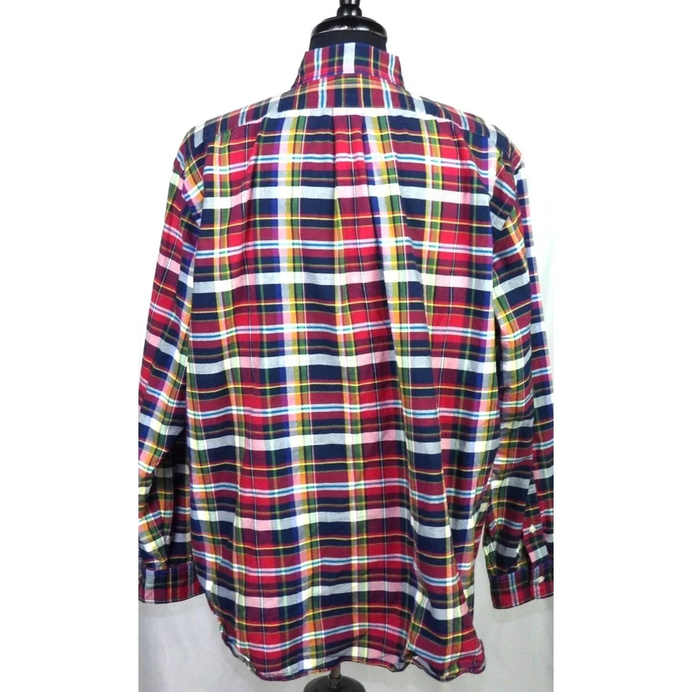 Polo Ralph Lauren Long Sleeved 100% Cotton Plaid Button Up‎ Shirt Men's XL Big